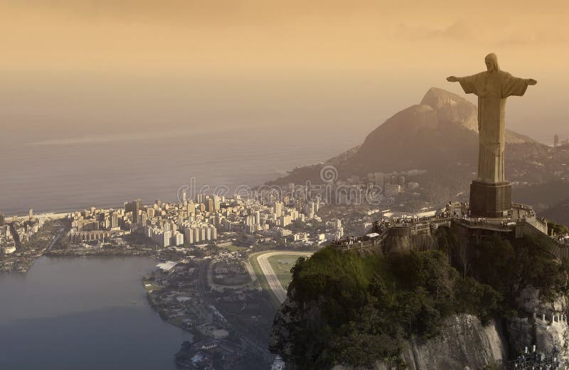 Christus de Verlosser - Rio de Janeiro - Brazilië stock fotografie Christus de Verlosser - Rio de Janeiro - Brazilië stock fotografie