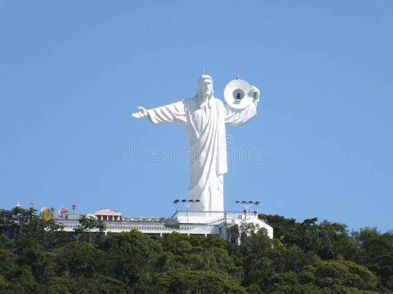 Christus des Lichtes auf dem Hügel von Camboriu, Brasilien lizenzfreie stockfotografie Christus des Lichtes auf dem Hügel von Camboriu, Brasilien lizenzfreie stockfotografie