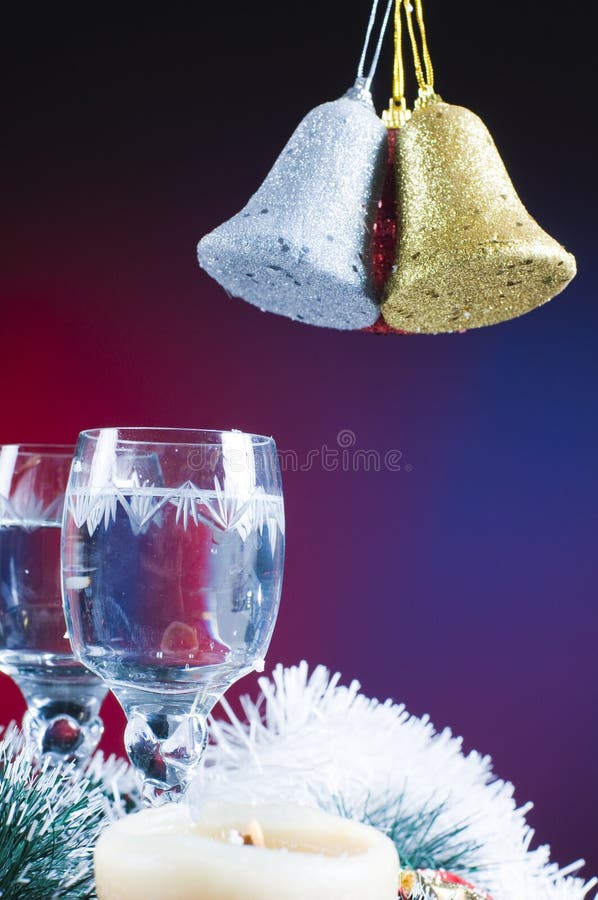 Chritmas bells and glasses