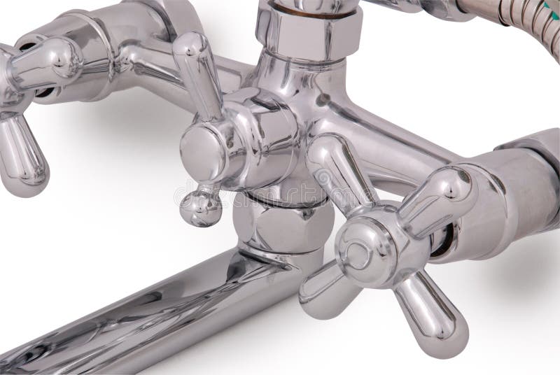 Chrom prysznic i faucet głowa & x28; Ścinku path& x29; fotografia stock Chrom prysznic i faucet głowa & x28; Ścinku path& x29; fotografia stock