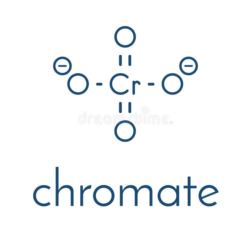 Chromate Anion, Chemical Structure. Skeletal Formula. Stock Photo