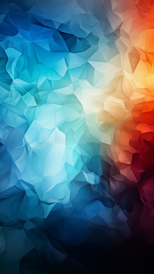 Chromatic triangular blend backdrop features colored triangles merging into captivating gradient designs stock illustration