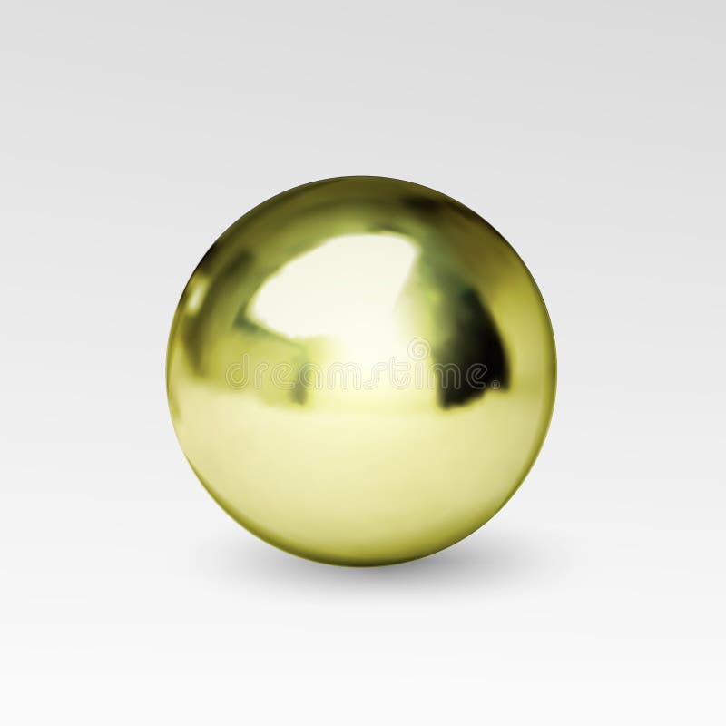 Chrome Ball Realistic Isolated on White Background Stock Vector