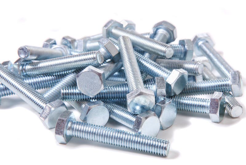 Chrome bolts isolated stock image. Image of material 109101893