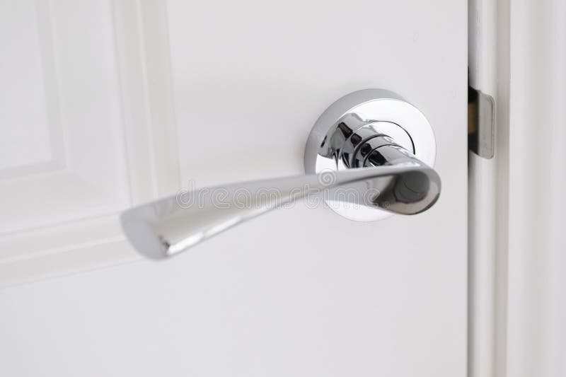 Chrome Door Handle in Modern New Home Stock Photo Image of beautiful