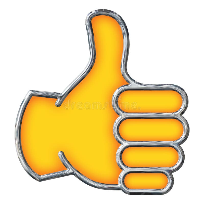 Chrome Emoji Thumbs Up On White Stock Illustration Illustration Of