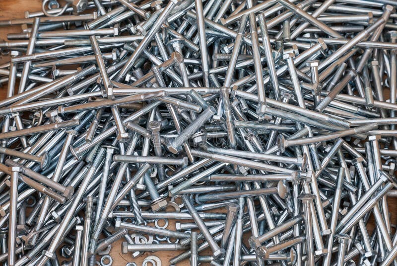 Chrome Metal Fastening Bolts Stock Image Image of bolt, engineering