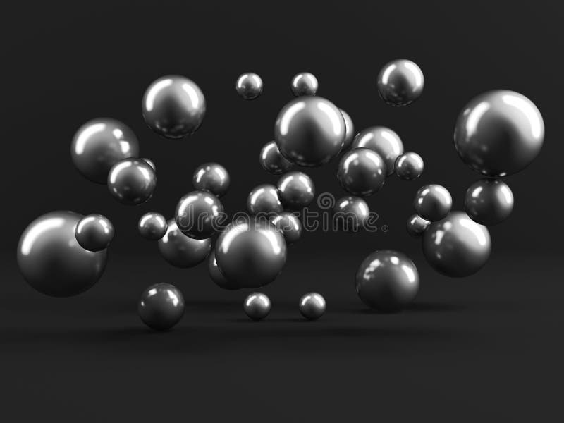Chrome Metallic Glossy Globes Balls Wallpaper Stock Illustration