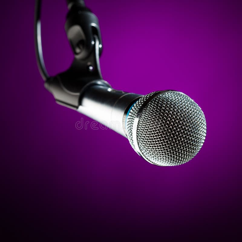 purple sparkly microphone