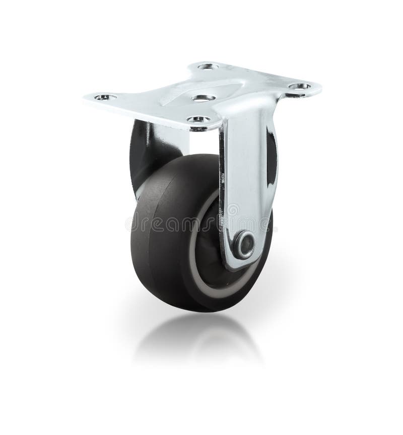 Chrome plated industrial steel caster royalty free stock photo Chrome plated industrial steel caster royalty free stock photo
