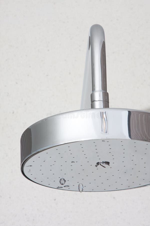 Chrome shower head stock photo. Image of decor, cool 17601042