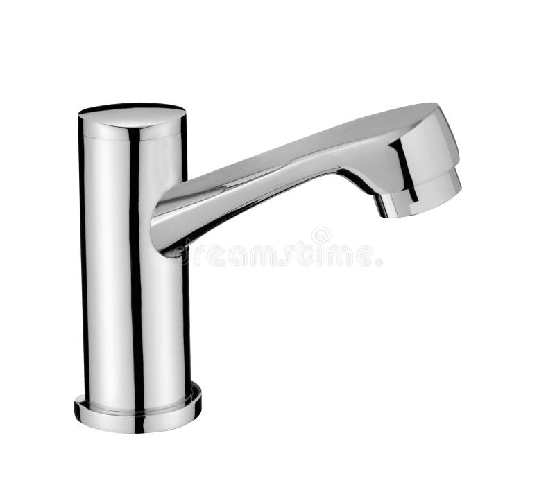 Chrome-Wasser-Hahn lokalisiert auf Weiß lizenzfreies stockfoto Chrome-Wasser-Hahn lokalisiert auf Weiß lizenzfreies stockfoto