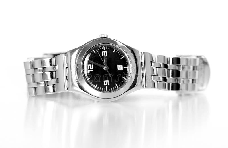 Chrome watch stock image. Image of second, silver, clock 3398993