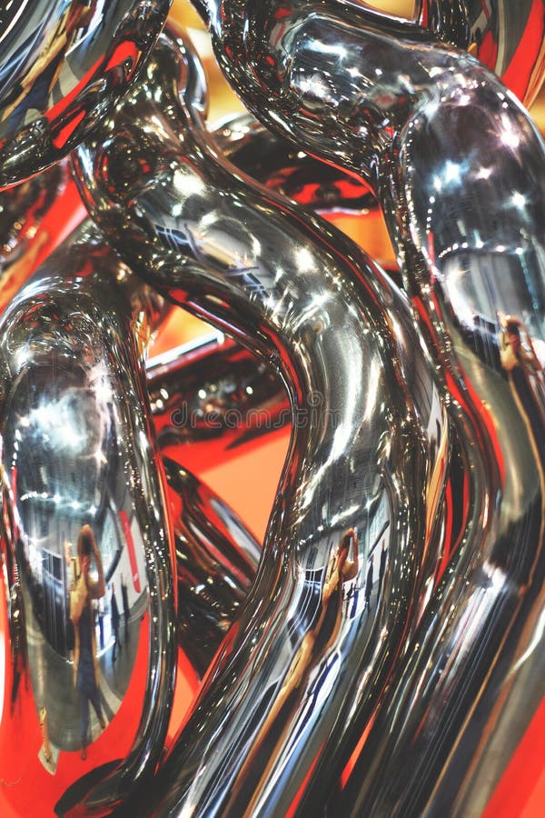 Chromed pipes in engine stock image. Image of power, reflection 90897433