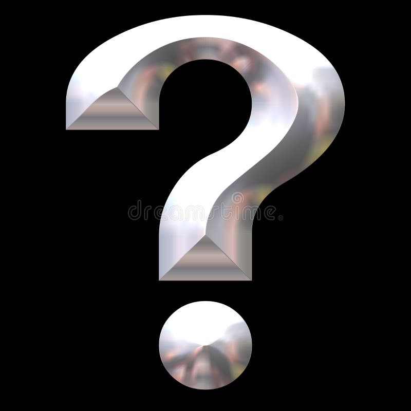 Chromed question mark stock illustration