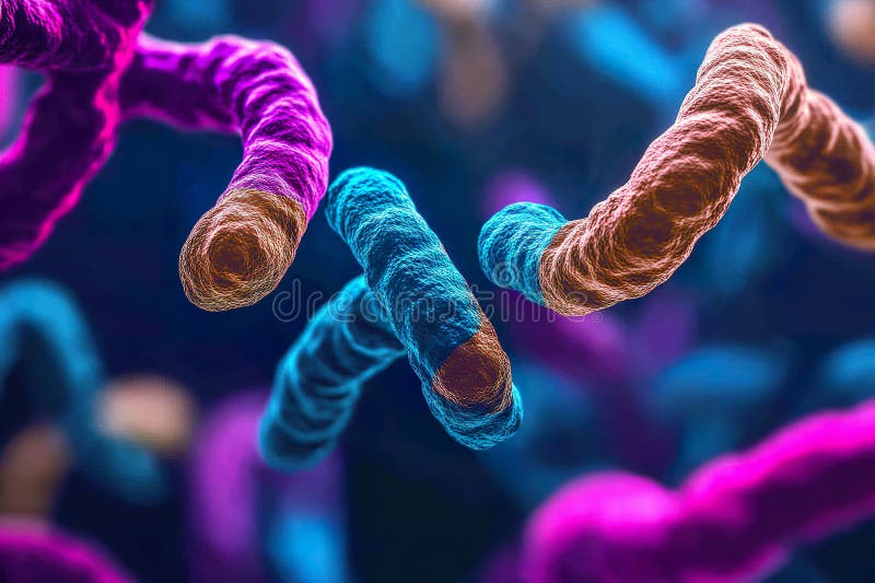 Chromosomes are observed closely under a microscope. Code division stock images, royalty-free photos and pictures
