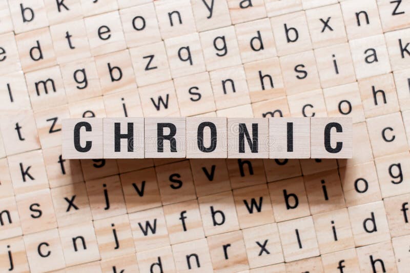 Chronisches Wortkonzept auf Würfeln lizenzfreie stockfotografie Chronisches Wortkonzept auf Würfeln lizenzfreie stockfotografie
