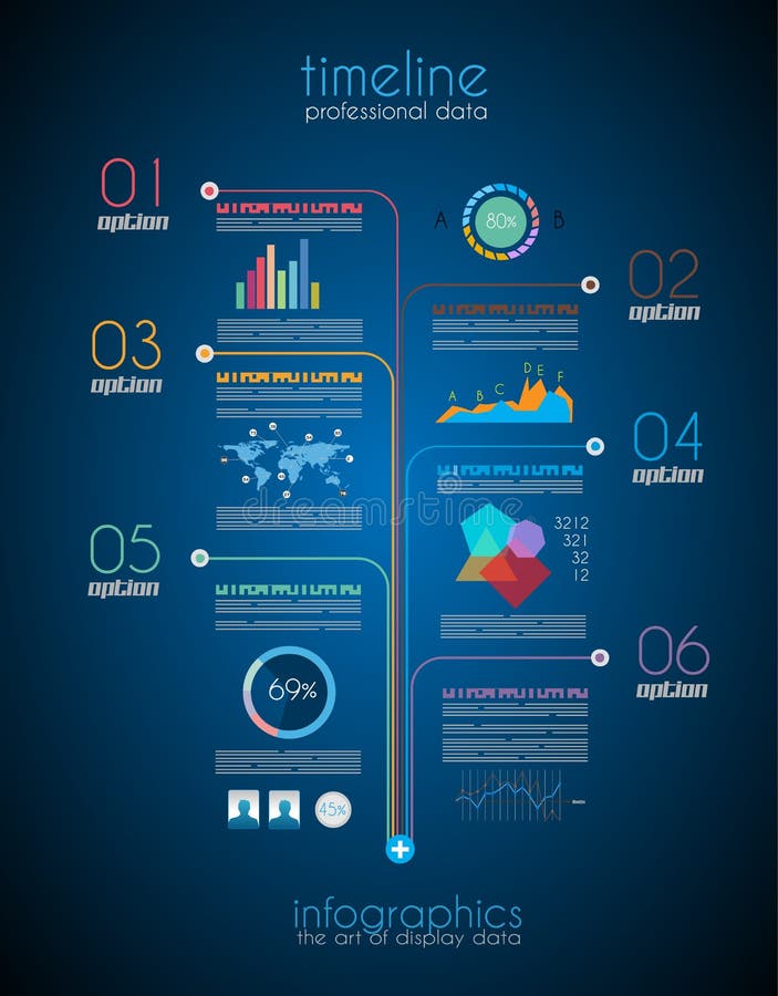 Chronologie pour montrer vos données avec Infographic illustration libre de droits Chronologie pour montrer vos données avec Infographic illustration libre de droits