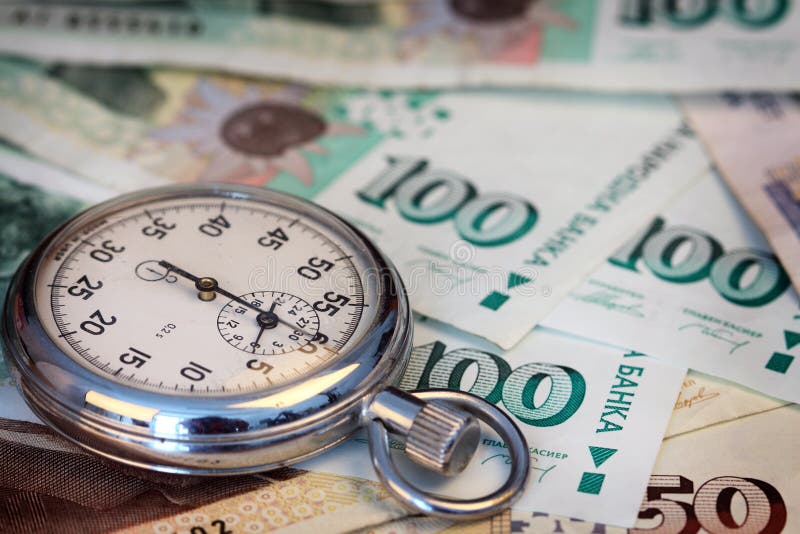 Chronometr i lew bułgarski obraz stock