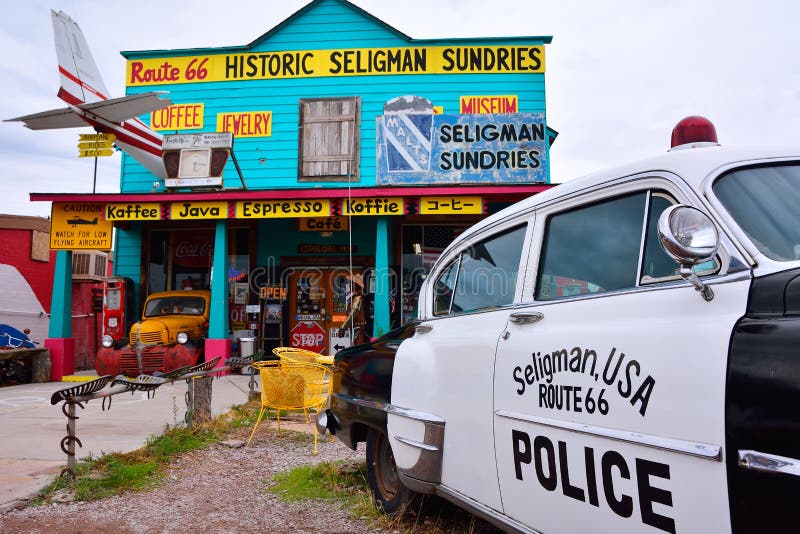 Alter Polizeiwagen Ind Seligman Arizona Redaktionelles