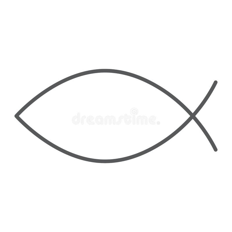 Christian fish thin line icon, religious and symbol, jesus fish sign, vector graphics, a linear pattern on a white background, eps 10. Christian fish thin line icon, religious and symbol, jesus fish sign, vector graphics, a linear pattern on a white background, eps 10.