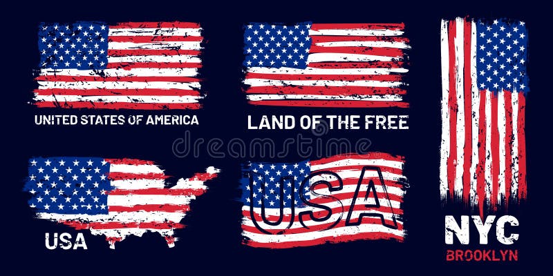Chrząszcz amerykański. druk w stylu patriotycznym z nami flaga i napis koszulka i grafika plakatowa projekt grunge tekstura
