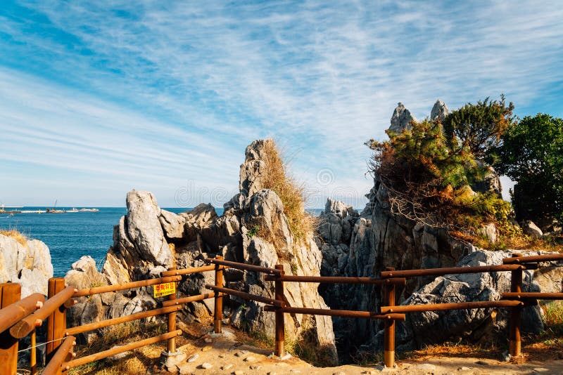 Chuam Beach with Candlestick Rock, Korean Chotdaebawi with Cliffs and