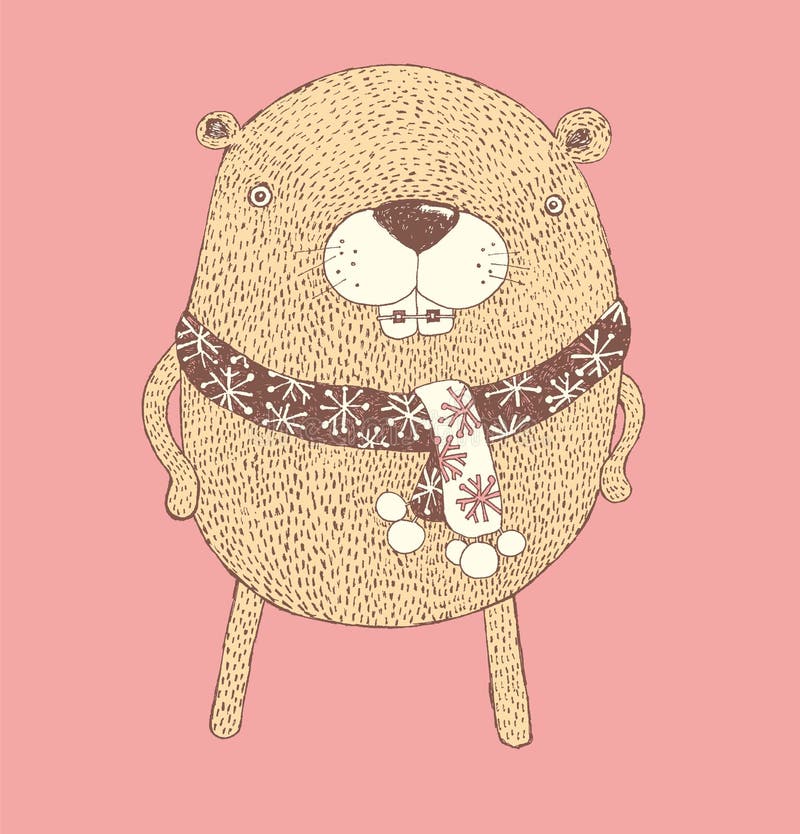 Chubby beaver,Cartoon characters,Vector of cute forest animals, vector stock illustration Chubby beaver,Cartoon characters,Vector of cute forest animals, vector stock illustration