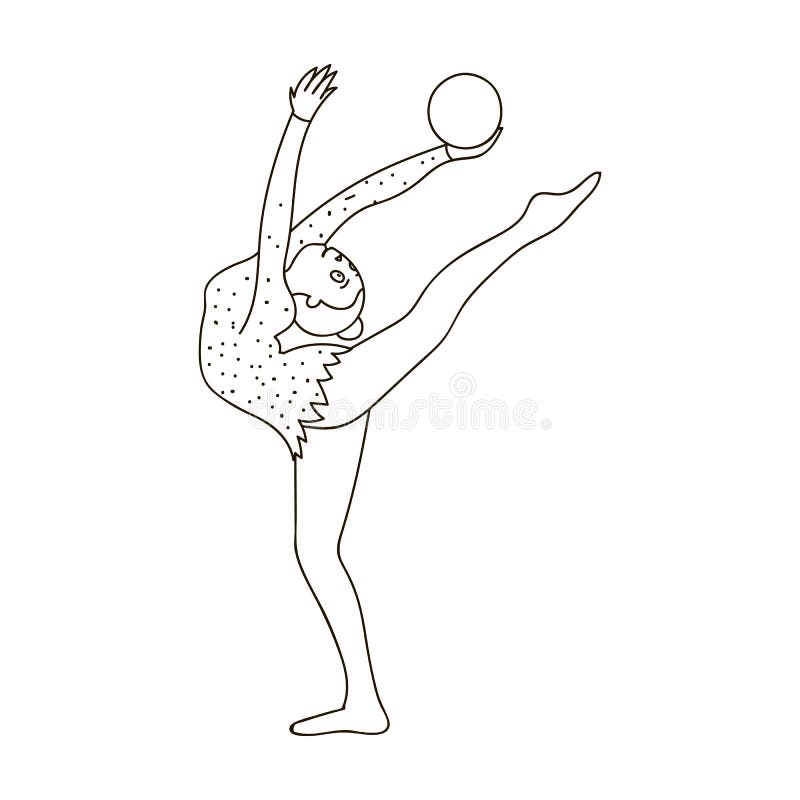 Chuderlawa dziewczyna z piłką w ręka tana sportach tanczy Dziewczyna angażuje w gimnastykach Olimpijscy sporty przerzedżą ikonę w ilustracji Chuderlawa dziewczyna z piłką w ręka tana sportach tanczy Dziewczyna angażuje w gimnastykach Olimpijscy sporty przerzedżą ikonę w ilustracji