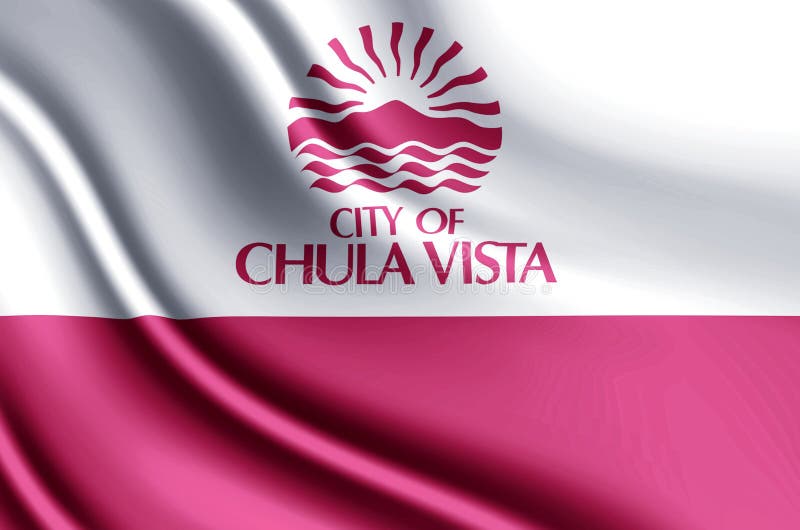 Chula Vista California Realistic Flag Illustration Stock Illustration