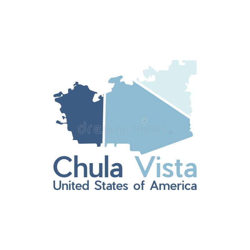 Chula Vista City Map Geometric Simple Logo Stock Vector Illustration