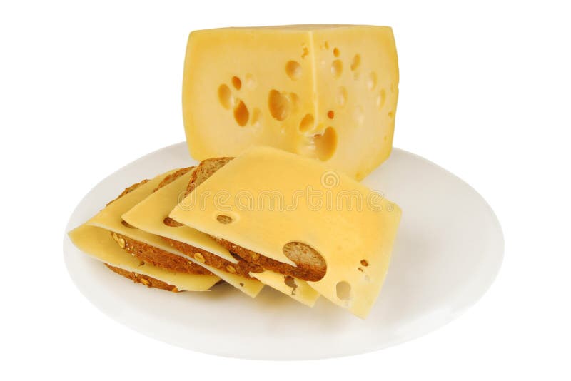 Chunk of Yellow Cheese with Slices Stock Image Image of healthy, food