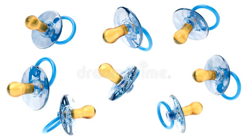 Chupetas do ` s do bebê isoladas no branco ilustração stock Chupetas do ` s do bebê isoladas no branco ilustração stock