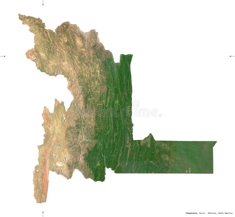 Chuquisaca, Bolivia - isolated. Sentinel-2 satellite stock illustration