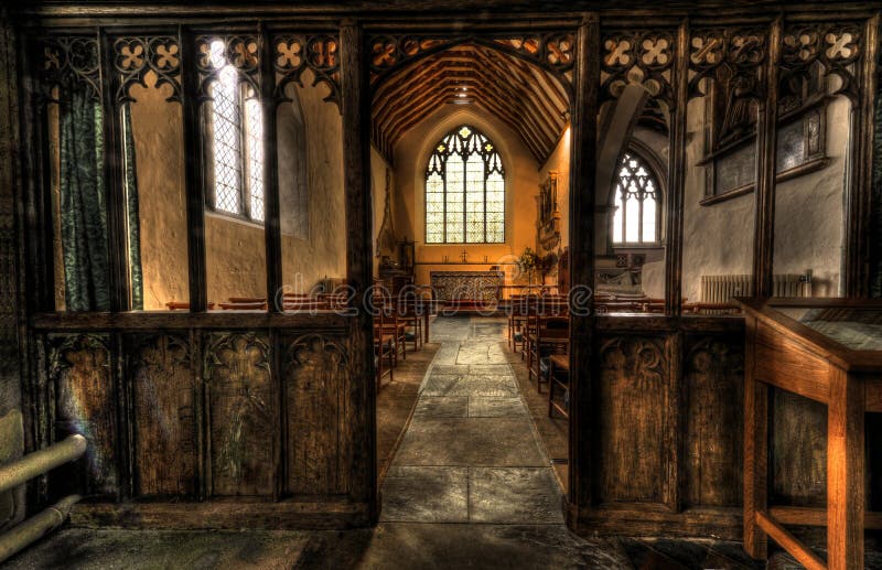 Church interior showing main isle. Church interior showing main isle