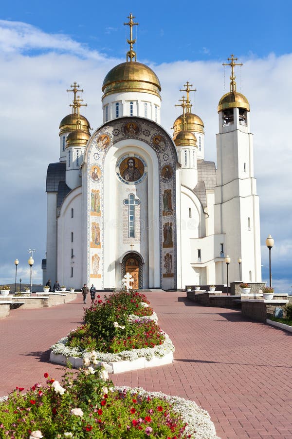Church of the Ascension of the Christ. Orthodox Church of Magnitogorsk, Chelyabinsk, Chelyabinsk region, Russia stock photography Church of the Ascension of the Christ. Orthodox Church of Magnitogorsk, Chelyabinsk, Chelyabinsk region, Russia stock photography