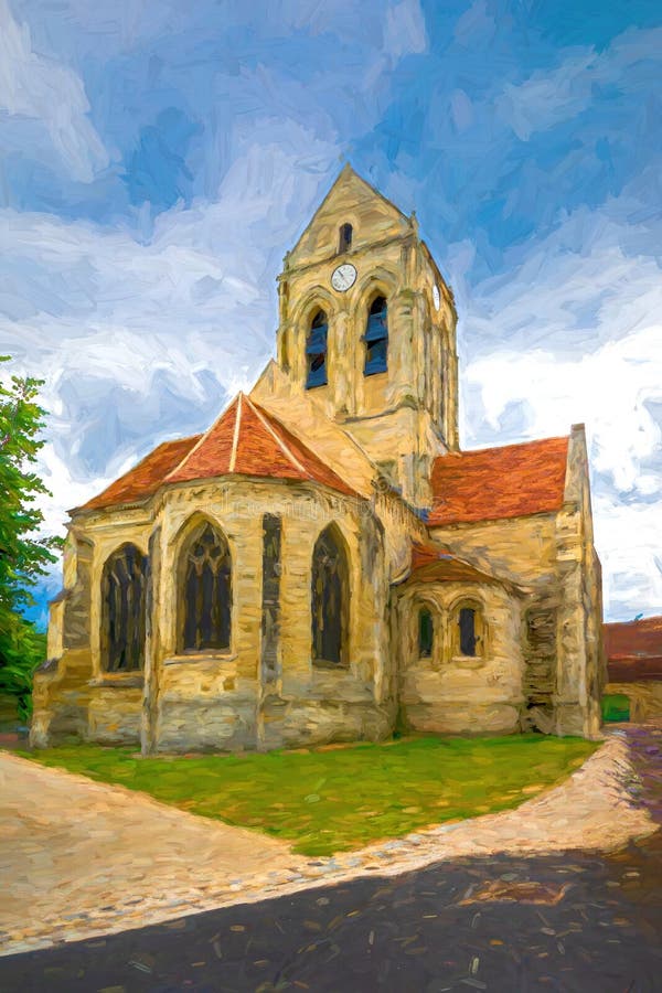 The Church of Auvers Sur Oise Stock Illustration - Illustration of architecture, century: 187068691 The Church of Auvers Sur Oise Stock Illustration - Illustration of architecture, century: 187068691