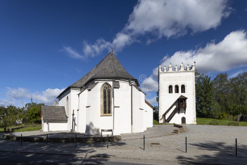 Church and bell tower in Strazky near Spiska Bela, Slovakia