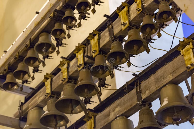 Church Bells of Multiple Sizes Stock Photo Image of christianity