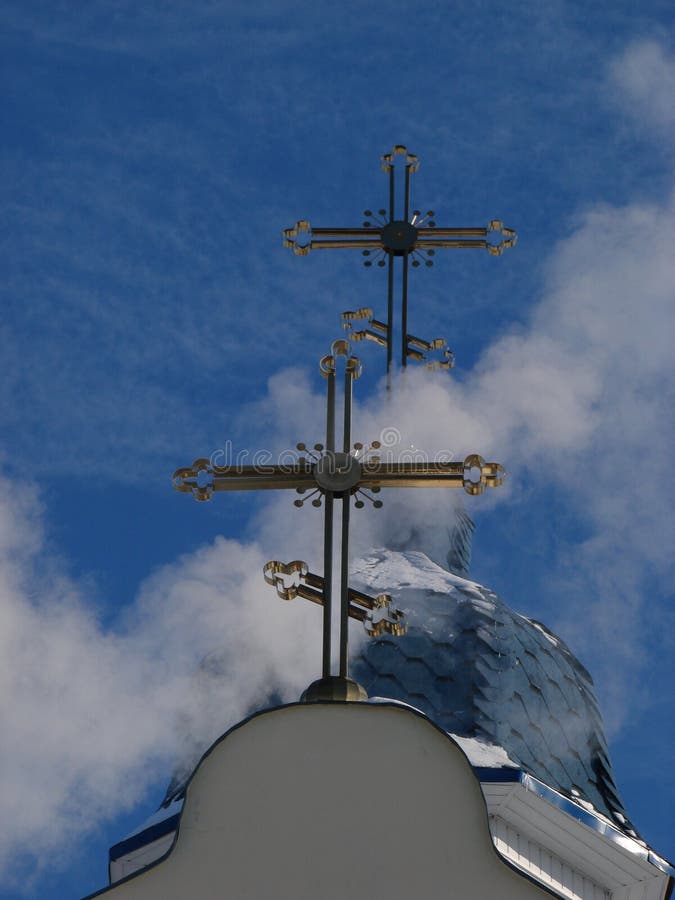 Church Crosses inside clouds