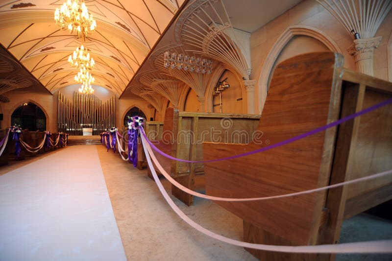 Church Decorated for a Wedding Stock Photo - Image of ceremony, holy