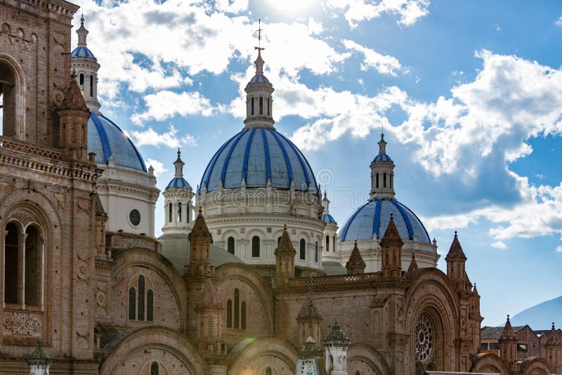 Church domes in Cuenca royalty free stock photo