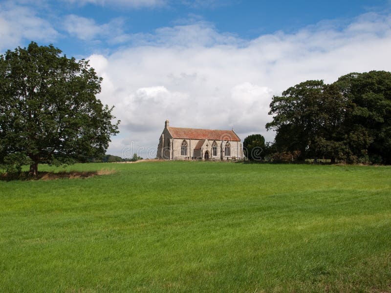 A church in a field