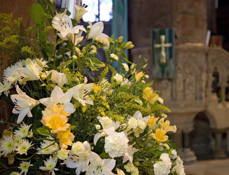 Church Flowers stock image. Image of building, church 77365769