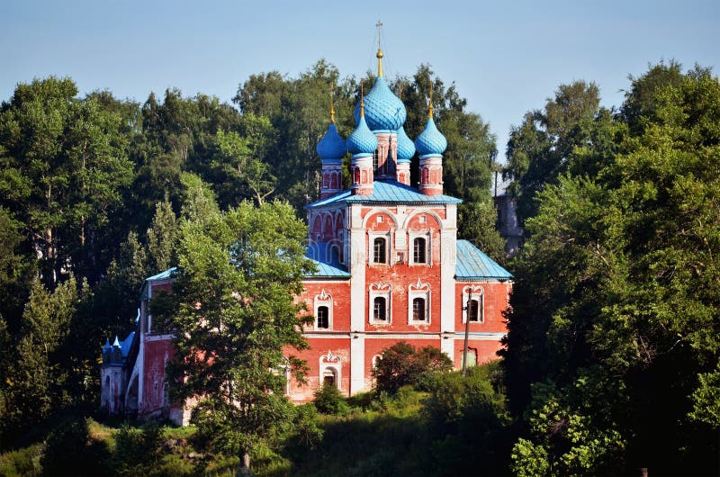Church in forest in Russia