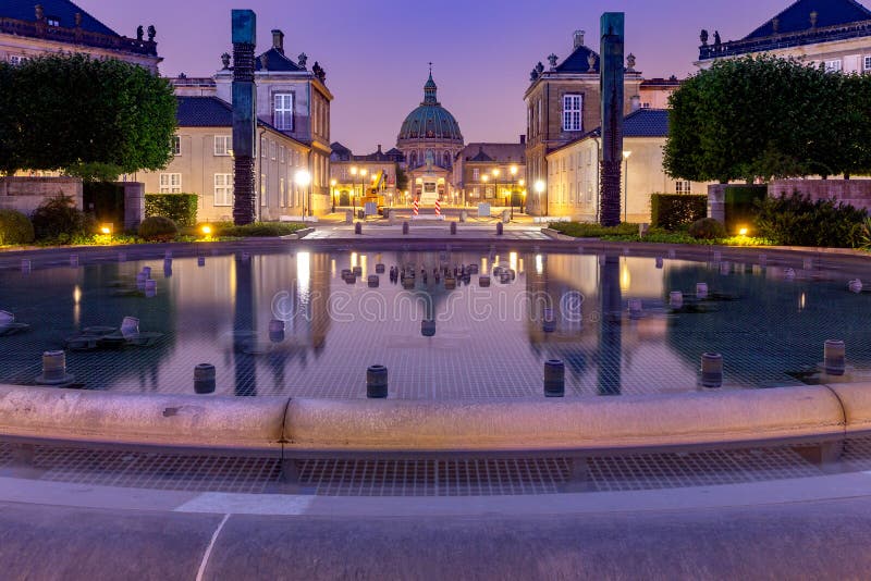 Copenhagen. The Church of Frederick at dawn. The church of Frederick in the night illumination at dawn. Copenhagen. Denmark royalty free stock photos Copenhagen. The Church of Frederick at dawn. The church of Frederick in the night illumination at dawn. Copenhagen. Denmark royalty free stock photos