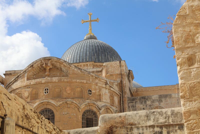 Dome on the Church of the Holy Sepulchre Stock Photo - Image of cross ...