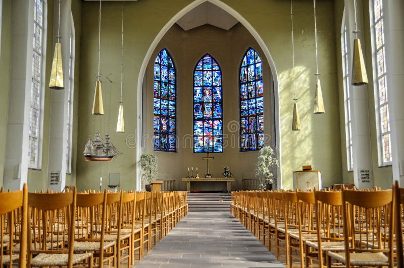 Church Interior with chairs and altar