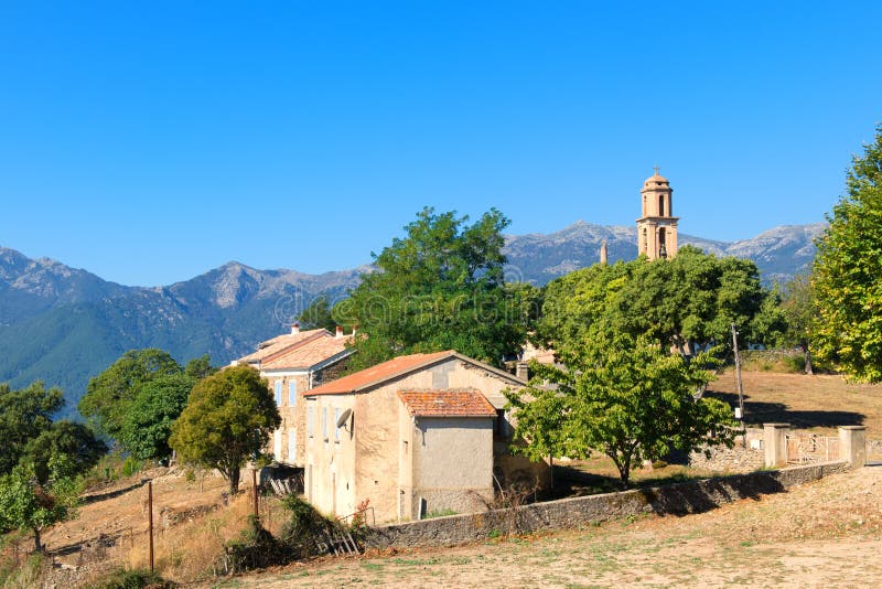 Church in little Corsican mountain village