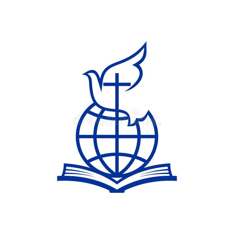 Church Logo. the Church of Christ with a Biblical Foundation. Stock Vector Illustration of